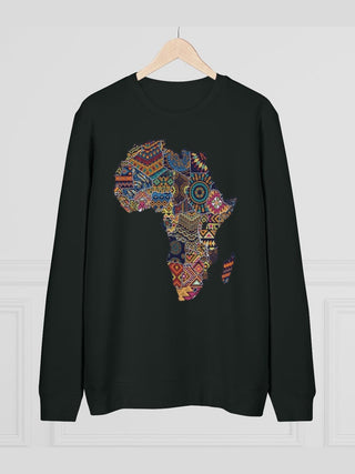 Kuducu Black Organic Cotton Africa Map Sweatshirt (Unisex)