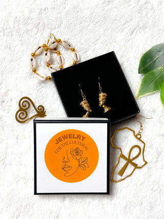 Africa Map 18ct Gold Plated Earrings
