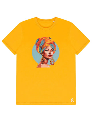 🎁 Yellow West African Woman “Sanfa” T-shirt (100% off)