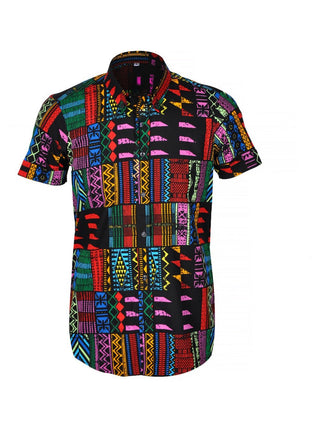 Rise Patchwork African Print Shirt