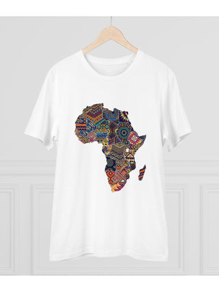 White Organic Cotton Africa Map T-Shirt (Unisex)