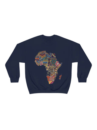 Kuducu Navy Organic Cotton Africa Map Sweatshirt (Unisex)