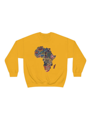 Kuducu Yellow Organic Cotton Africa Map Sweatshirt (Unisex)