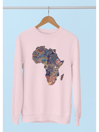 Kuducu Pink Organic Cotton Africa Map Sweatshirt (Unisex)