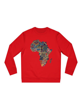Kuducu Red Organic Cotton Africa Map Sweatshirt (Unisex)